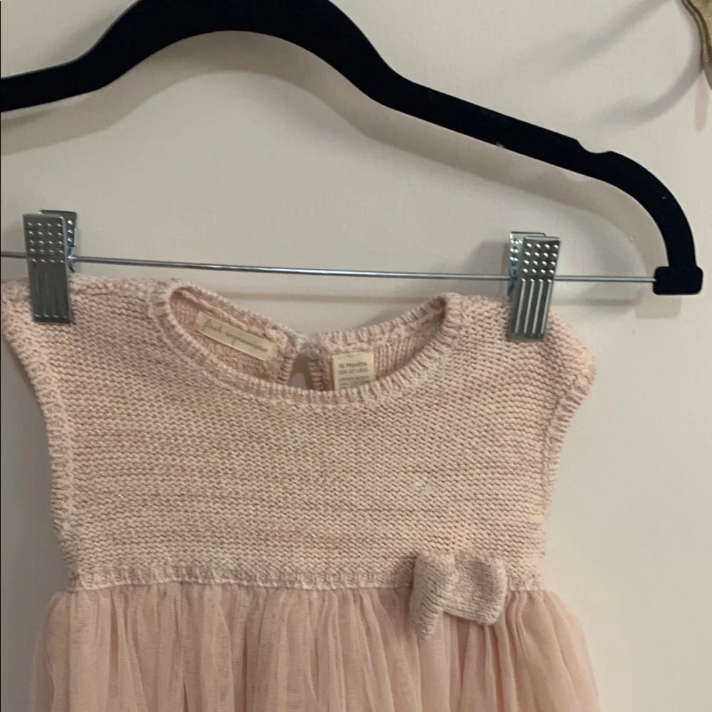 First Impressions Beautiful Pink Knit and Tulle Baby Dress in Sz 18 mos